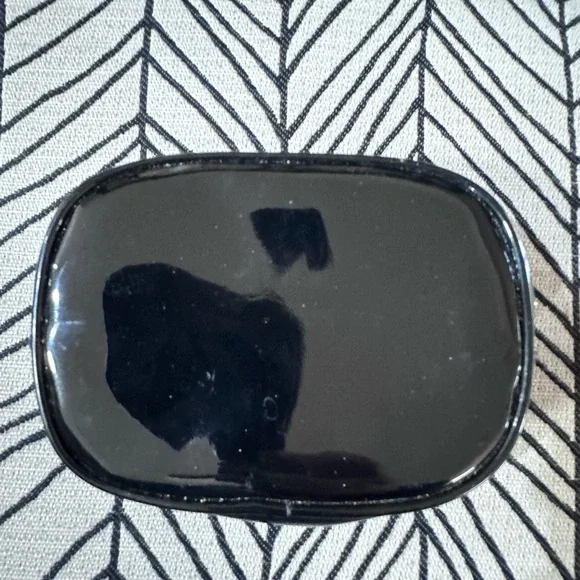 Tory Burch Black Patent Leather Small Makeup Bag Cosmetic Case Logo Medallion - Picture 5 of 5